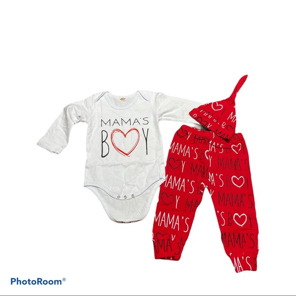 Other - ❤️ 4 for$25❤️3 pieces baby boy Valentines outfits.